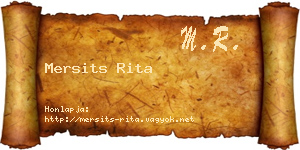 Mersits Rita névjegykártya